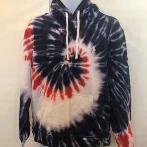New Men’s Polo Ralph Lauren M Americana Tie Dye Hooded Sweatshirt XL, NWT